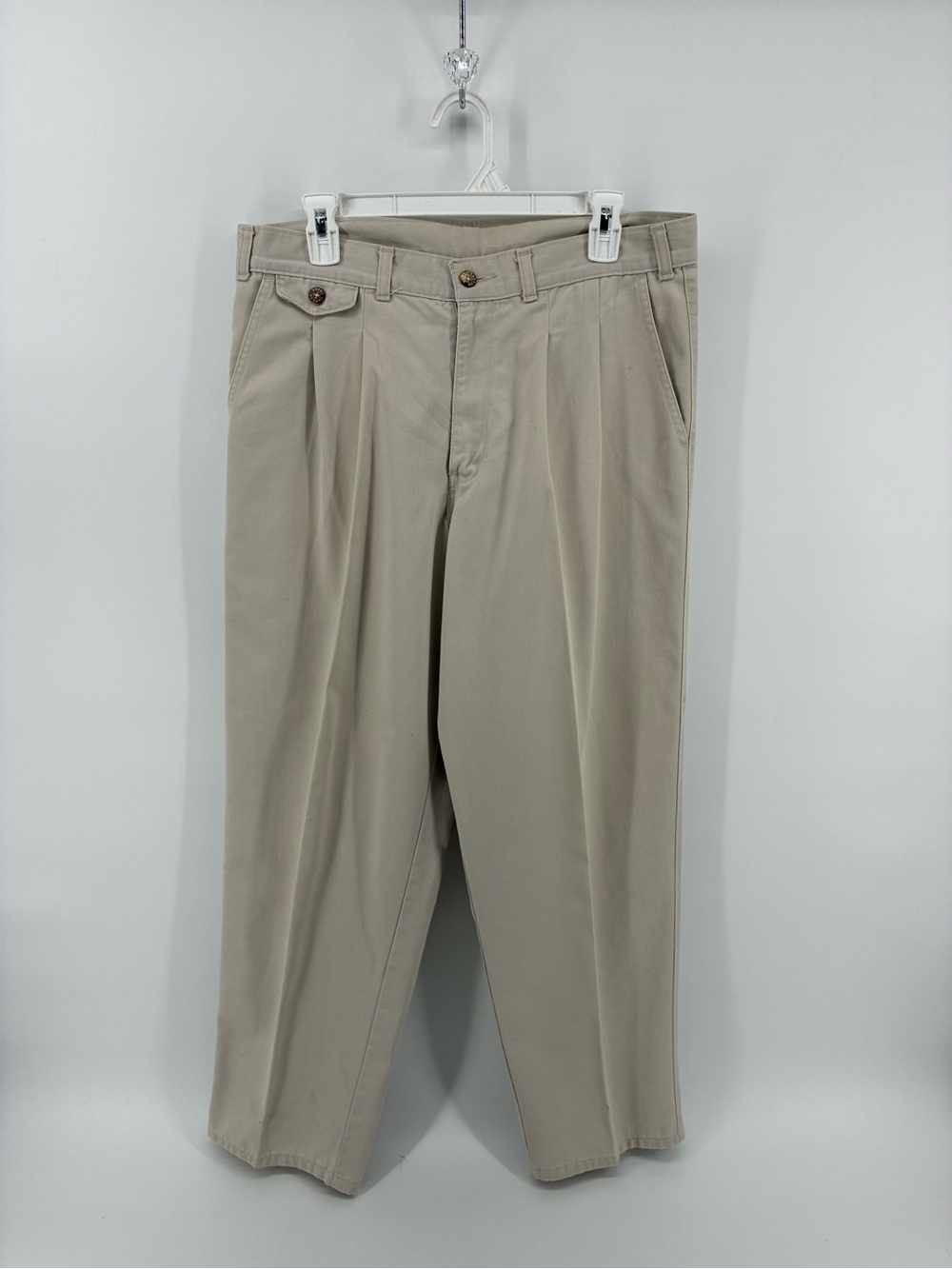 Canyon Creek Men's Beige Pleated Casual Pants